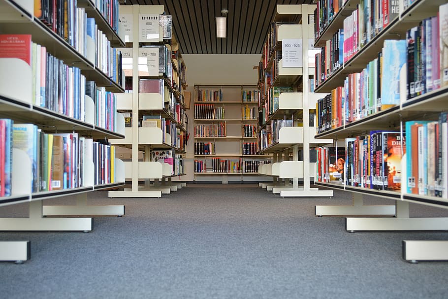 books, library, read, bookmarks, bookshelf, symmetry, publication, HD wallpaper