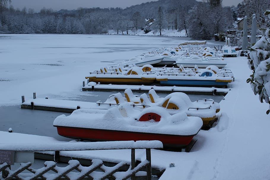 transport, winter, snow, cold temperature, water, frozen, covering HD wallpaper
