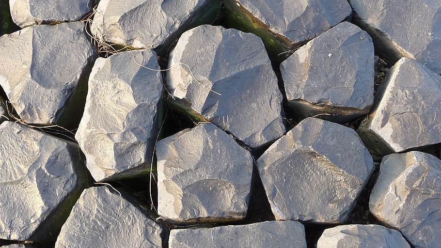 close-up photo of gray rocks, stones, kai, wall, background HD wallpaper