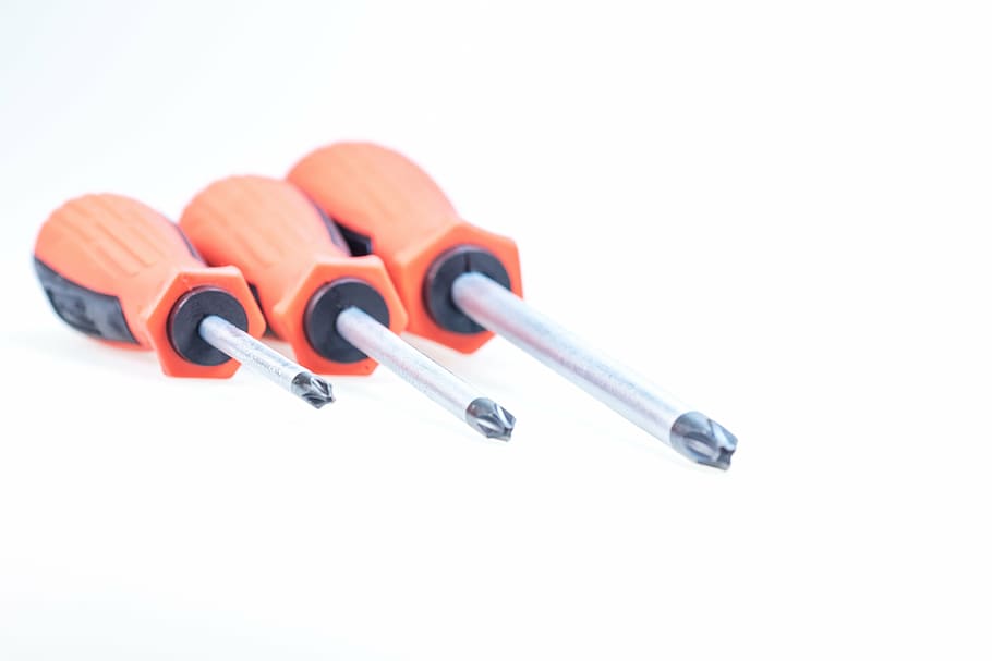 screwdriver, tool, craft, red, phillips, metal, head, background HD wallpaper