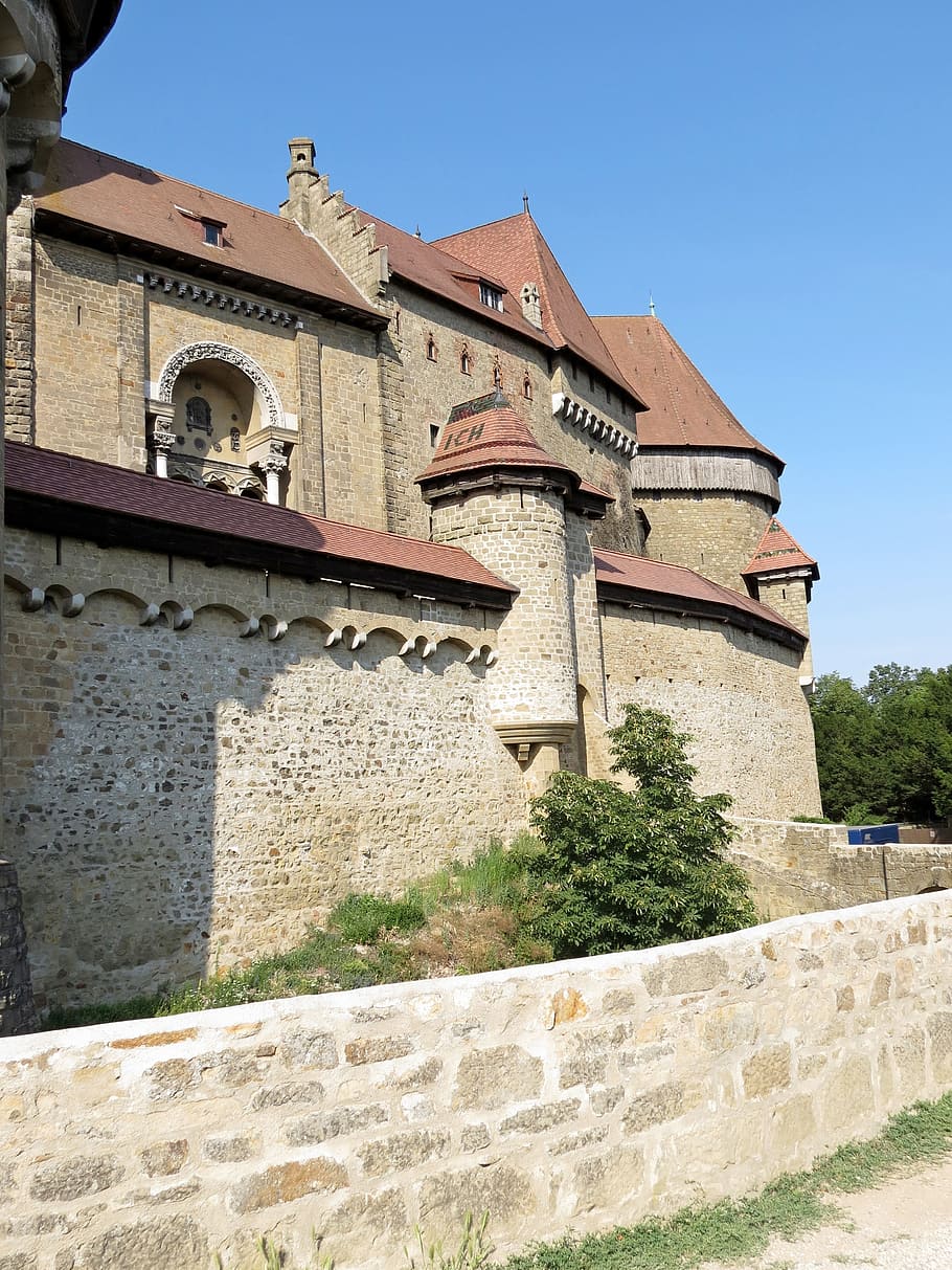 Austria, Castle, Summer, Day, Blue Sky, brick wall, roof tile HD wallpaper