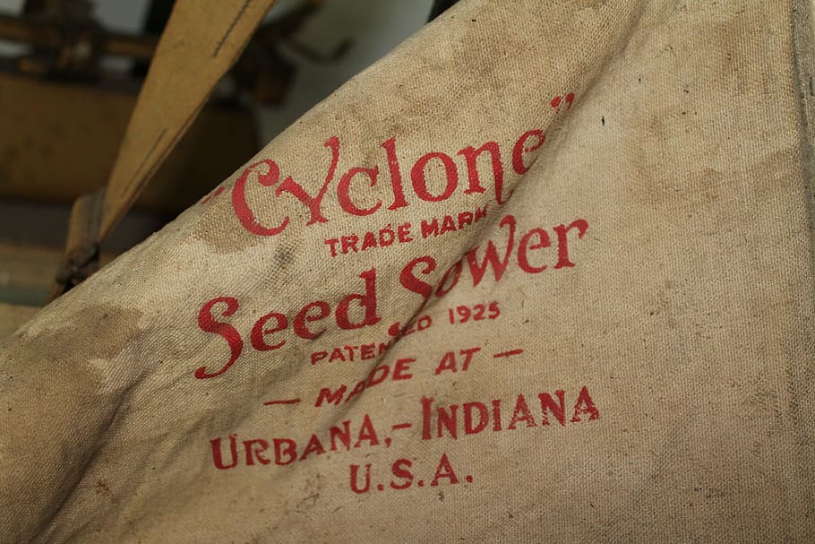 Antique, Farmer, Sowing, Seed, Sower, seed sower, cyclone, text