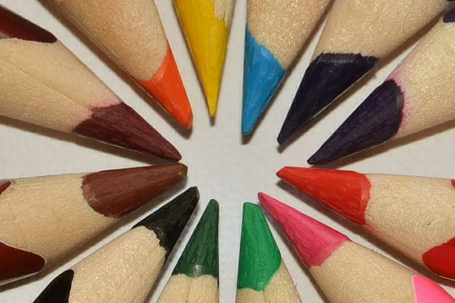 pencils, full color, writing tool, creative, cant, multi colored HD wallpaper