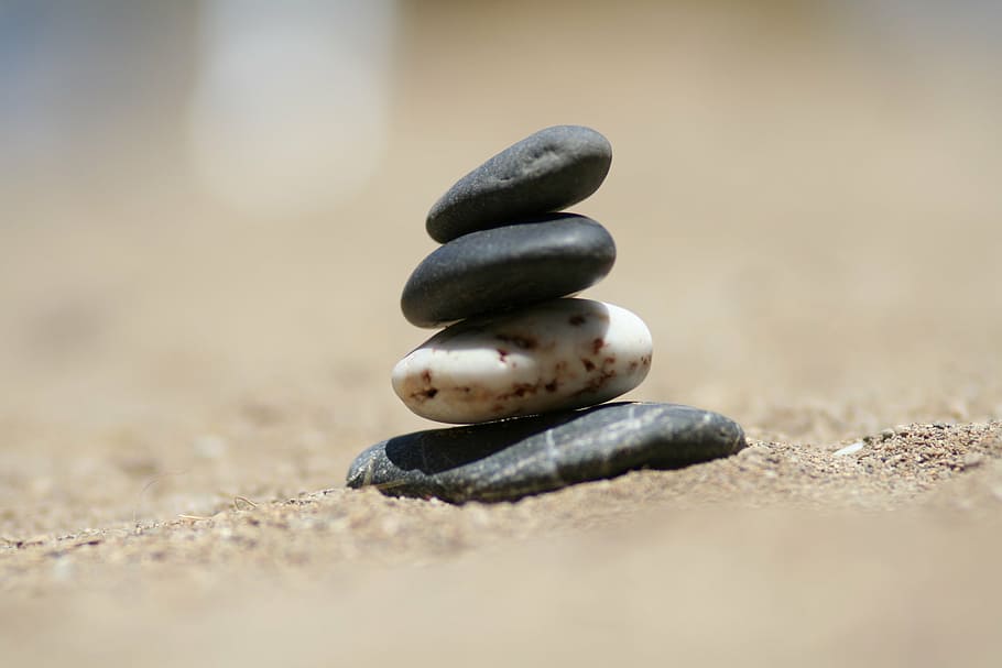 stone, sand, beach, nature, coast, stones, balance, stone - object HD wallpaper