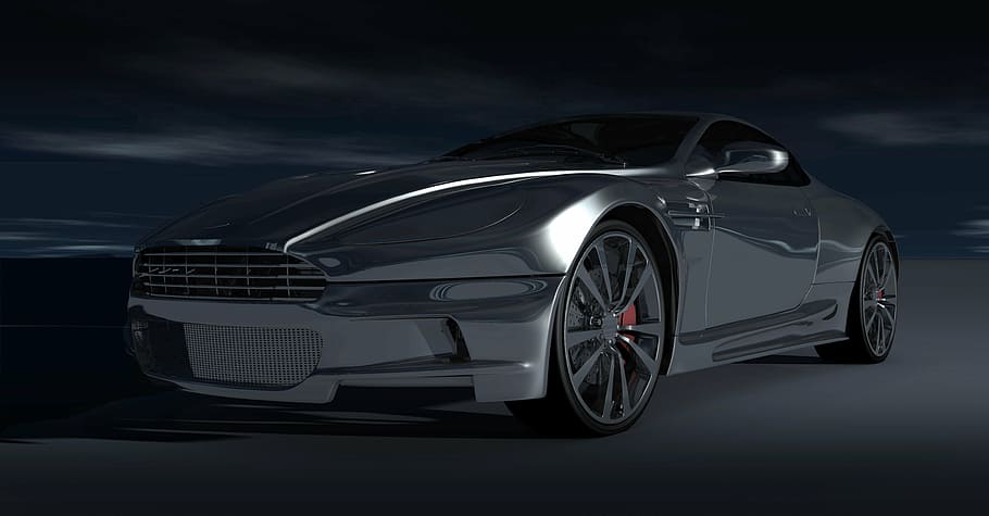 black Aston Martin coupe, sports car, auto, automobile, metallic, HD wallpaper