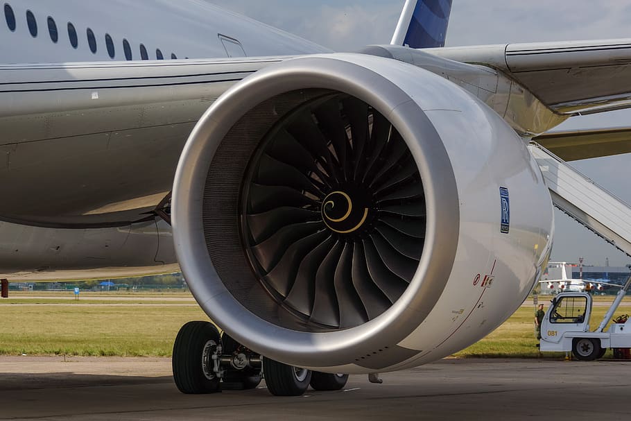 plane, airbus a350, engine, rolls-royce, the show, airshow, HD wallpaper