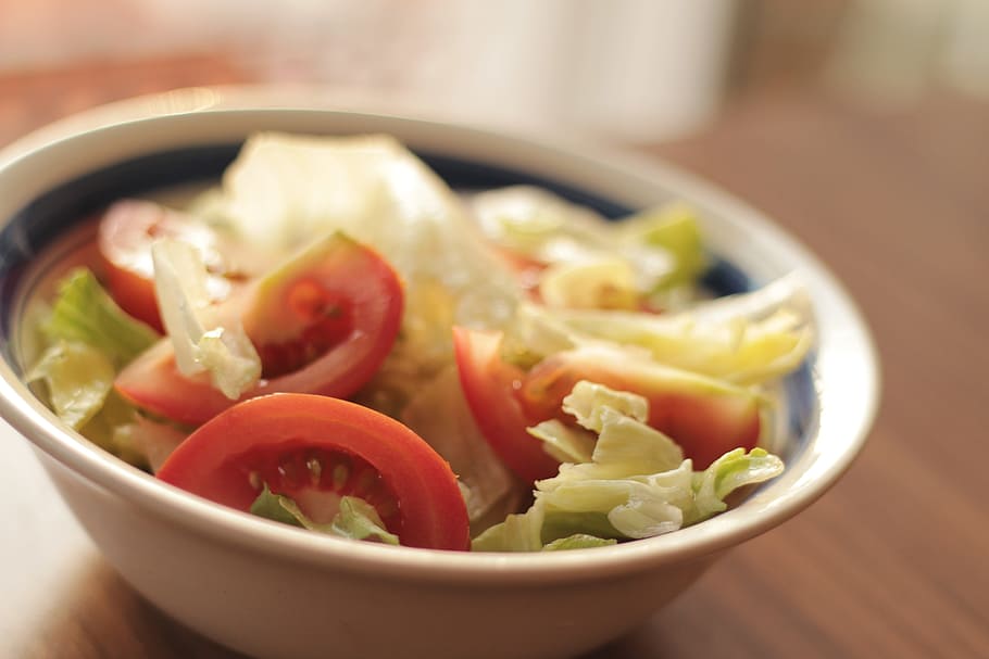 salad, tomatoes, vegetable, food and drink, bowl, healthy eating HD wallpaper