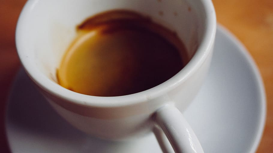 Espresso, breakfast, close up, coffee, cream, cup, morning, white HD wallpaper