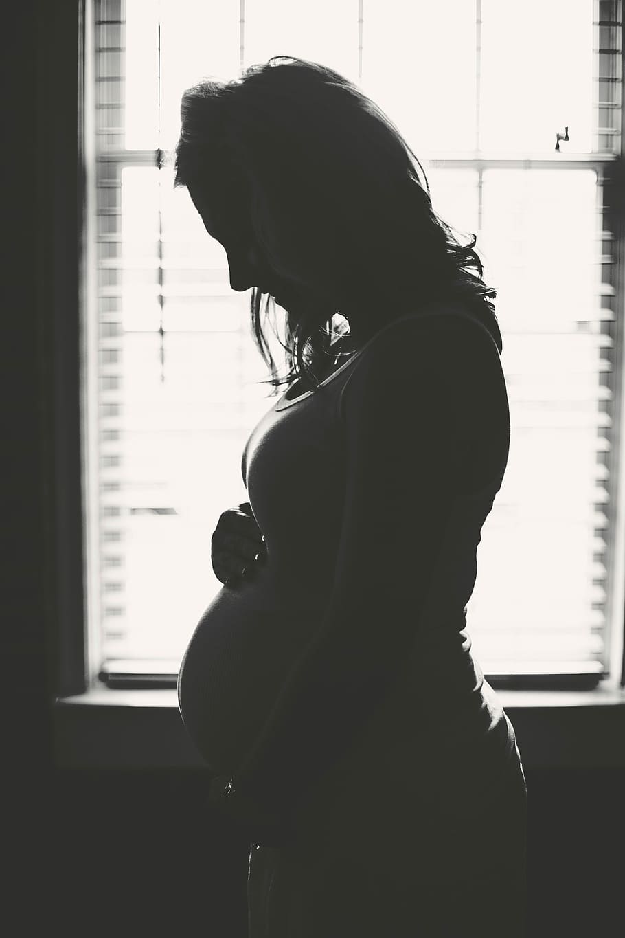 pregnant woman near window, women, females, people, adult, indoors HD wallpaper