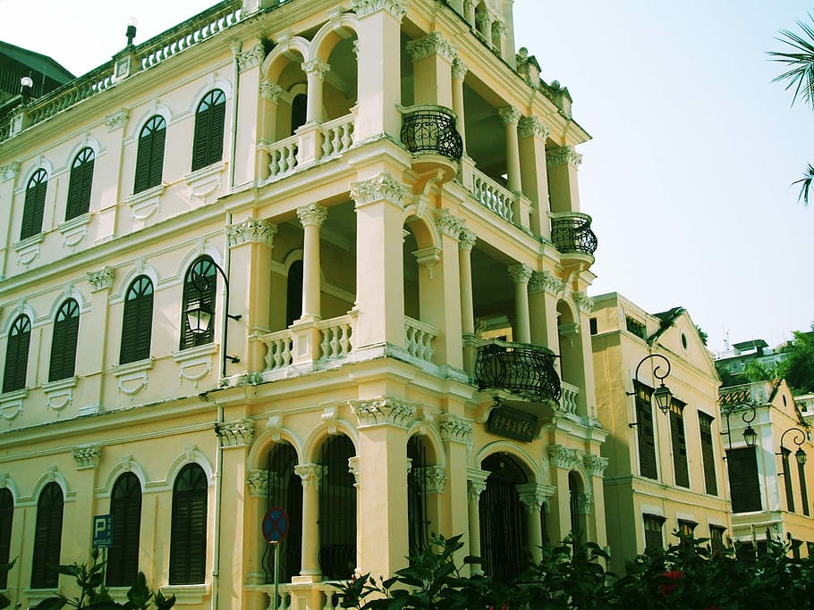 Structure, Building, Old, Macau, architecture, architectural column HD wallpaper