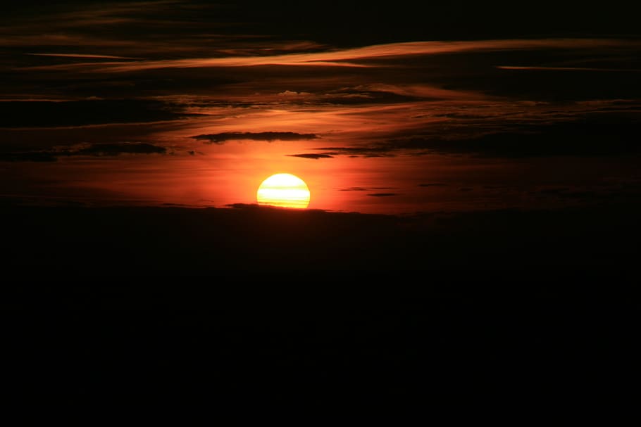 Sunset, Cloud, sky, red, in the evening, majestic, scenics HD wallpaper