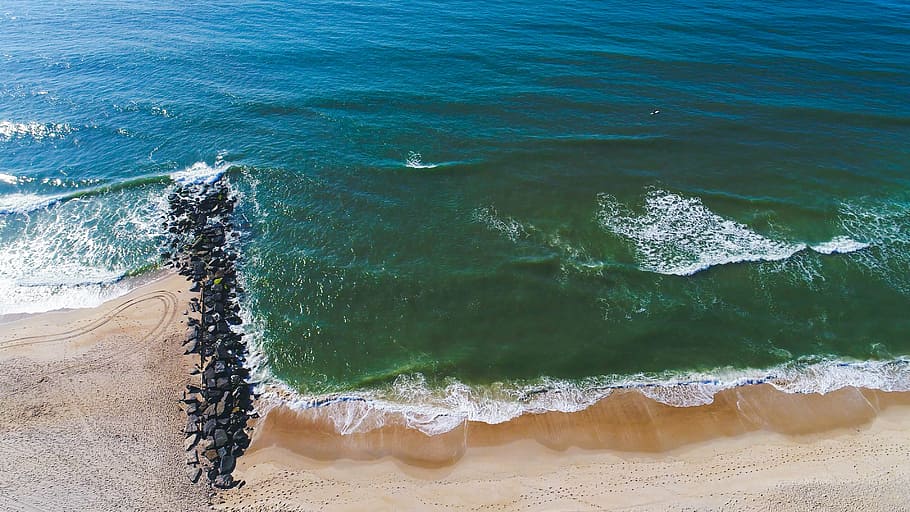 lbi, jetty, surf, sea, water, beach, land, wave, beauty in nature HD wallpaper