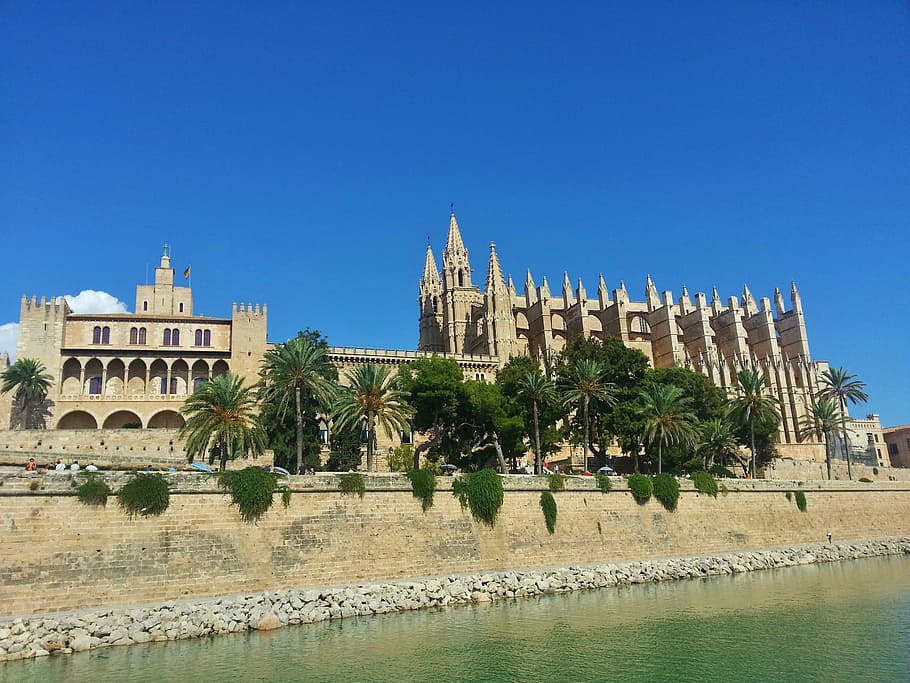 cathedral, himmel, blue, architecture, water, built structure HD wallpaper