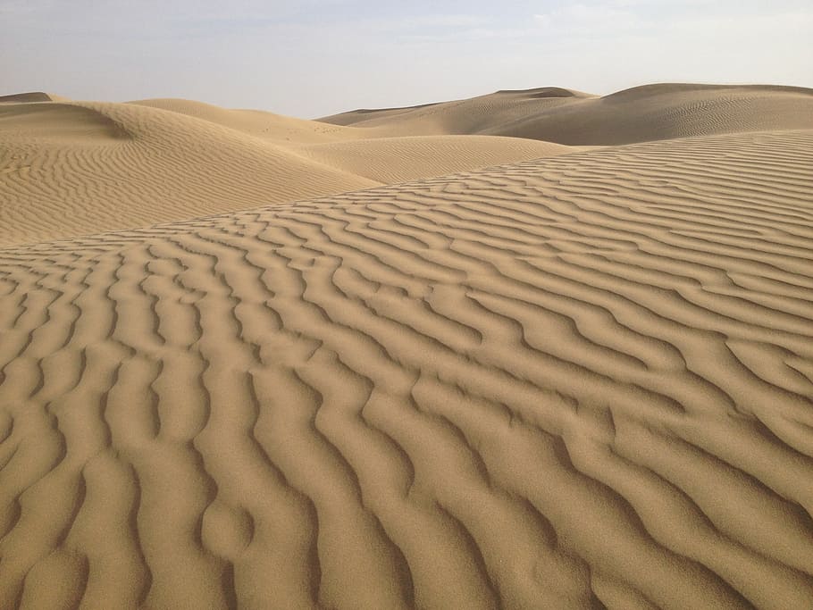 desert, india, nature sky, background, blue, sand, land, sand dune HD wallpaper