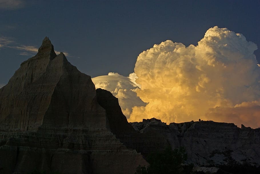 stone mountain during daytime, landscape, scenic, clouds, sky HD wallpaper