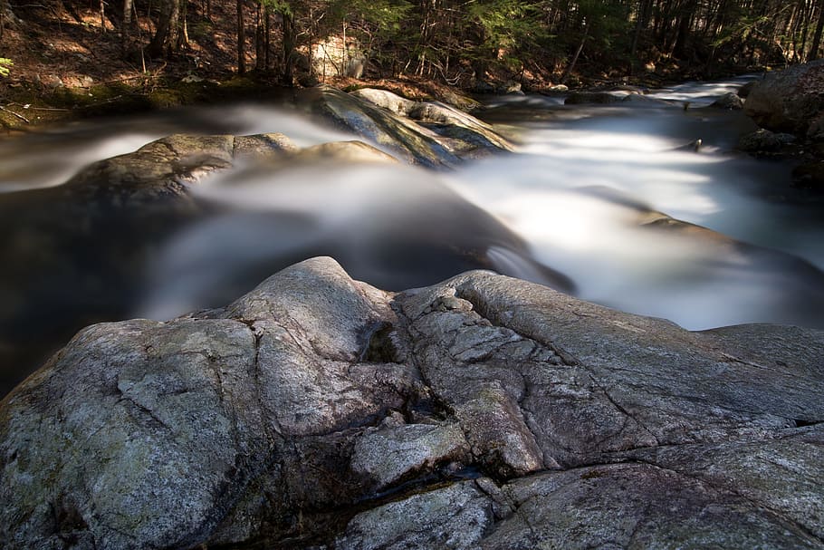 landscape, nature, water, rocks, cascade, creek, environment HD wallpaper