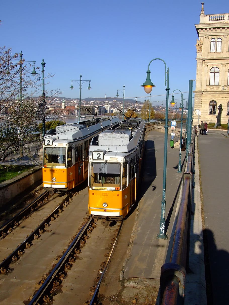 tram, budapest, hungary, rail transportation, mode of transportation, HD wallpaper