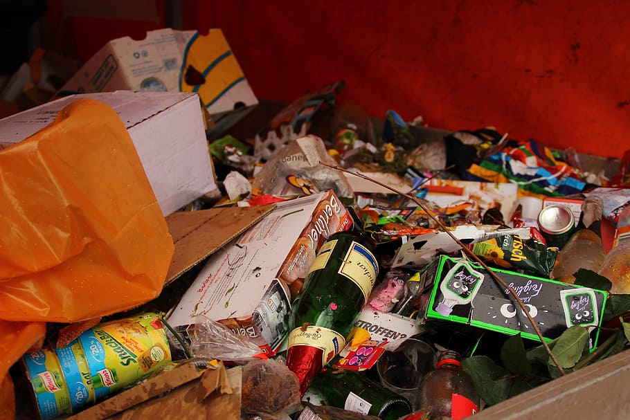 assorted-items display, garbage, celebration, waste, disposal HD wallpaper