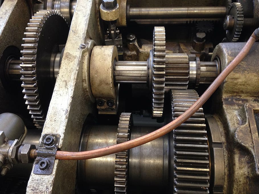 machine, gear, motor, machinery, industry, factory, equipment HD wallpaper