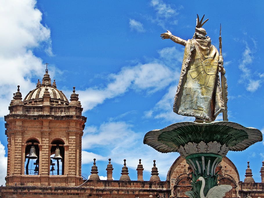cusco, peru, colonial architecture, the statue, famous Place HD wallpaper