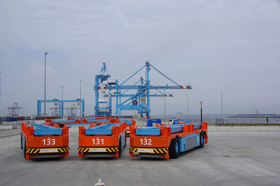 Container, Bearer, Car, Faucet, Port, transport, load, cargo crane