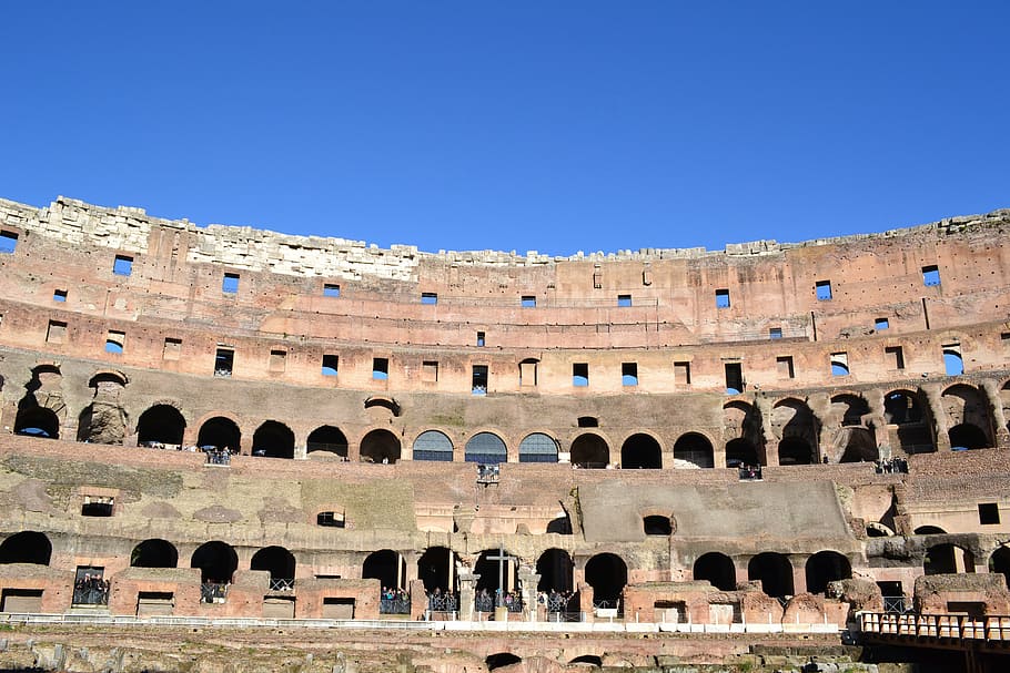 coliseum, rome, arcades, antique, italy, architecture, built structure HD wallpaper