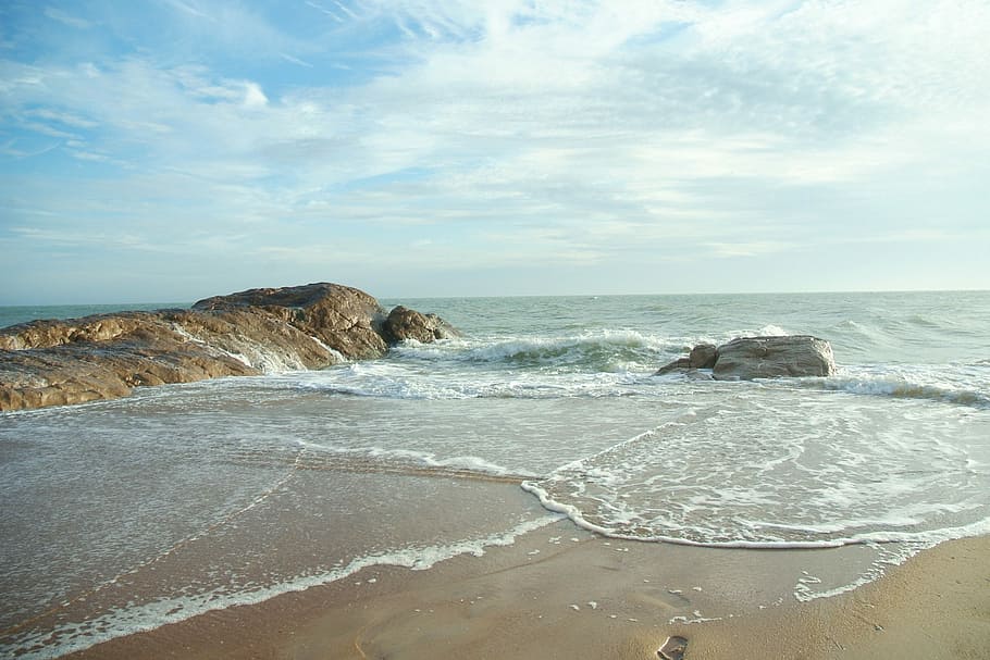 Sea, Sand, Sky, water, horizon over water, scenics, nature HD wallpaper