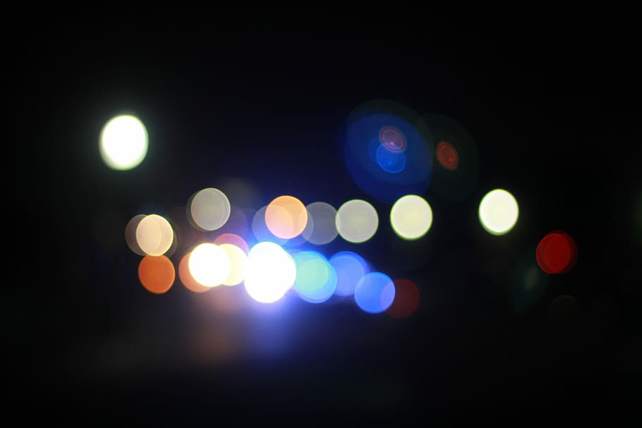 Bokeh, Lights, Night, illuminated, lighting equipment, defocused HD wallpaper