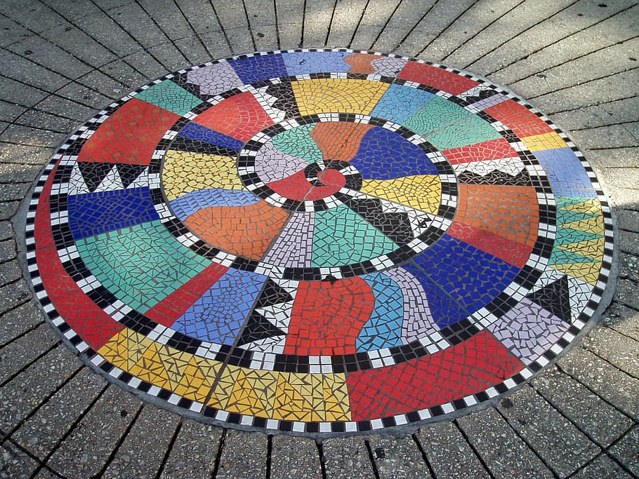 Mosaic, Tile, Texture, Design, decoration, decorative, spiral HD wallpaper