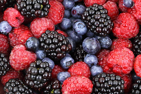 assorted berries closeup photo, background, berry, blackberries HD wallpaper