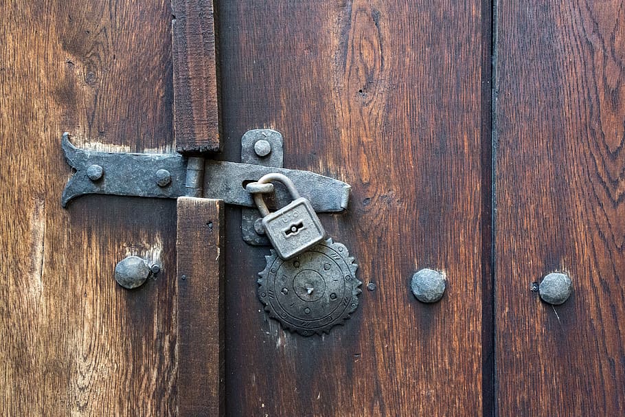door, castle, locking, handle, tree, metal, old, antique, security HD wallpaper