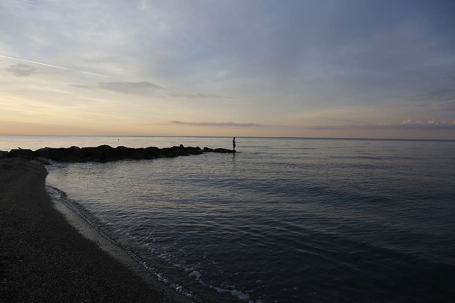 HD wallpaper: pietra ligure, dawn, liguria, water, sea, sky, scenics ...