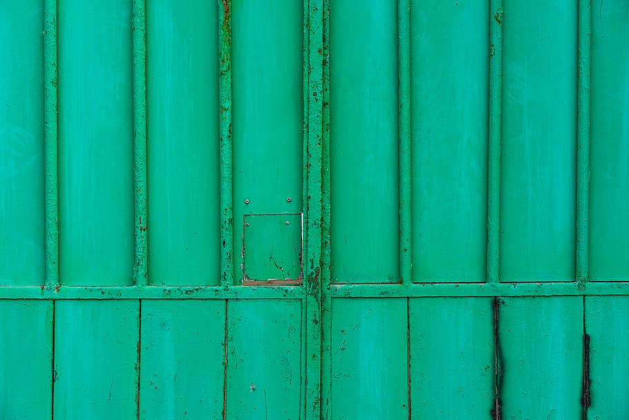 green steel gate, untitled, doors, texture, old, vintage, green color HD wallpaper