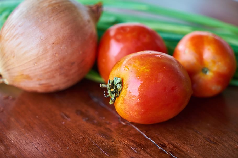Tomato, Onion, Green, Vegetable, Healthy, texture, food, fresh HD wallpaper