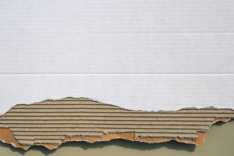 brown and white cardboard box, corrugated board, paper, structure, HD wallpaper