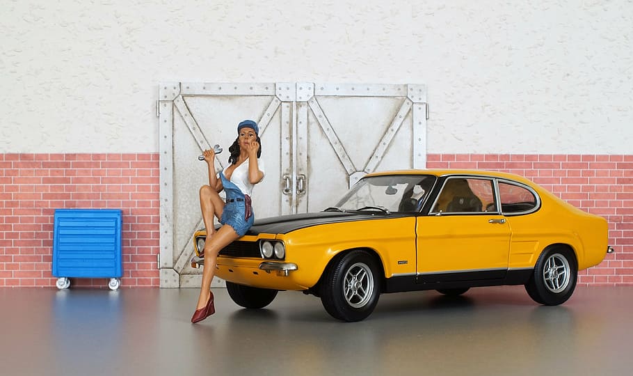 model car, ford, ford capri, auto, oldtimer, toys, sports car, HD wallpaper