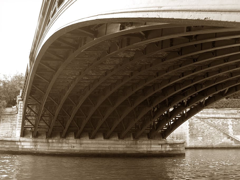 bridge, la seine, river, architecture, city, landmark, famous