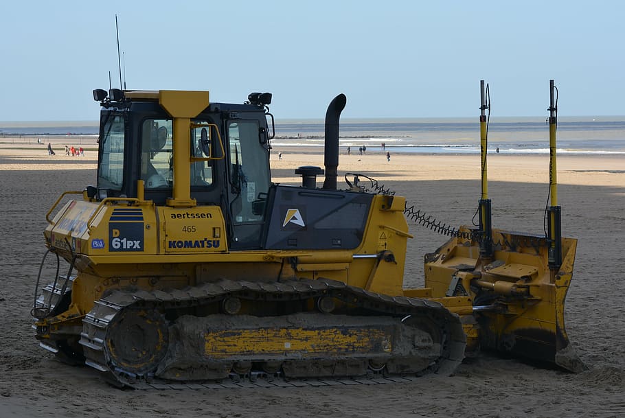 excavators, machine, bulldozer, transportation, sea, land, mode of transportation HD wallpaper
