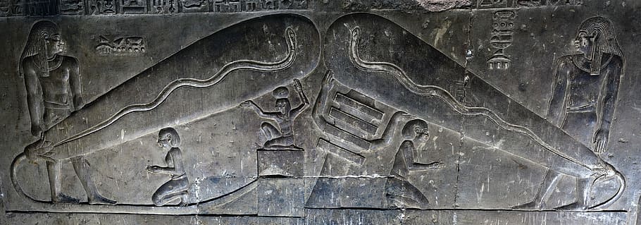 gray concrete slab with embossed Egyptian, Stone Relief, Temple HD wallpaper