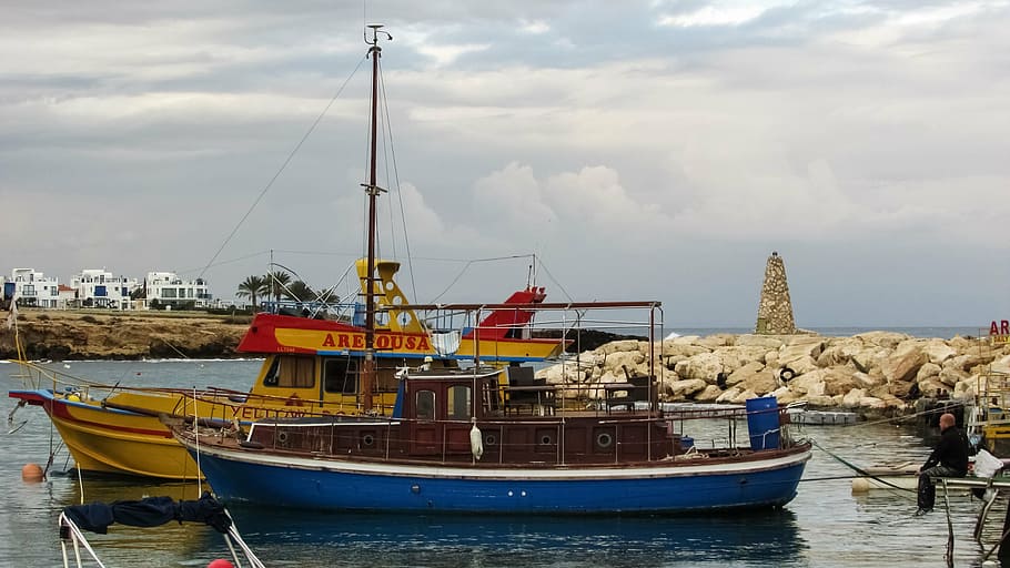 cyprus, protaras, harbour, boats, nautical vessel, water, transportation HD wallpaper