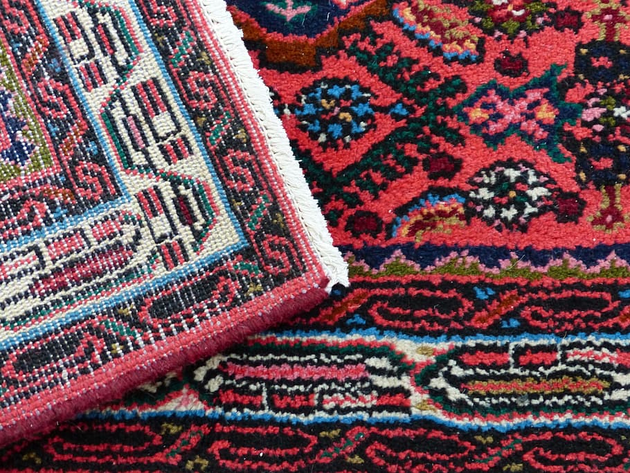 untitled, carpet, red, tying, silk, wool, carpet weaving center