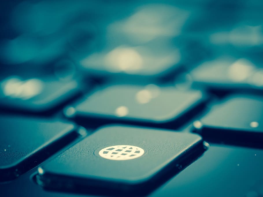 bokeh photography of computer keyboard, globe, keys, input HD wallpaper