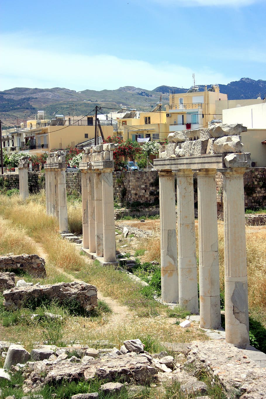 columns, greece, ancient, ruins, greek, architecture, old, stone HD wallpaper