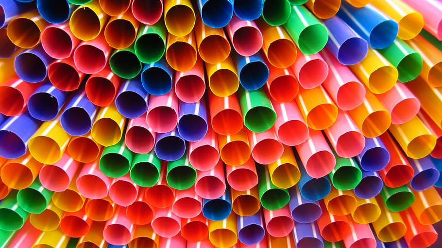 stack of assorted-color straws, Colorful, Plastic, many, plastic tubes HD wallpaper