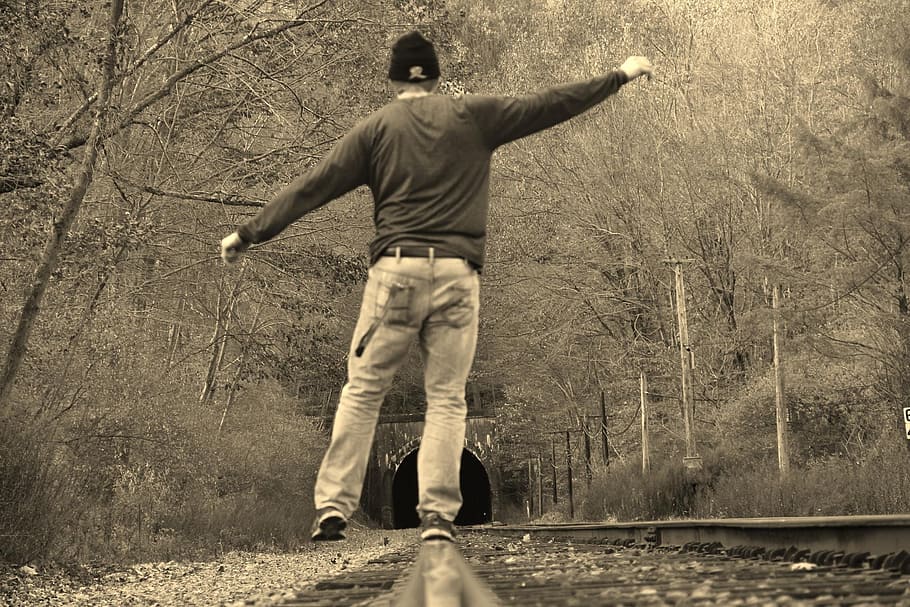 Boy, Train, Fall, Child, Childhood, little, fun, kid, people HD wallpaper