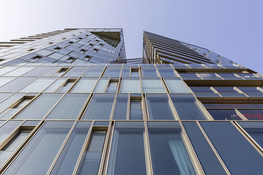 hamburg, facade, building, modern, glass, window, home, hanseatic city HD wallpaper