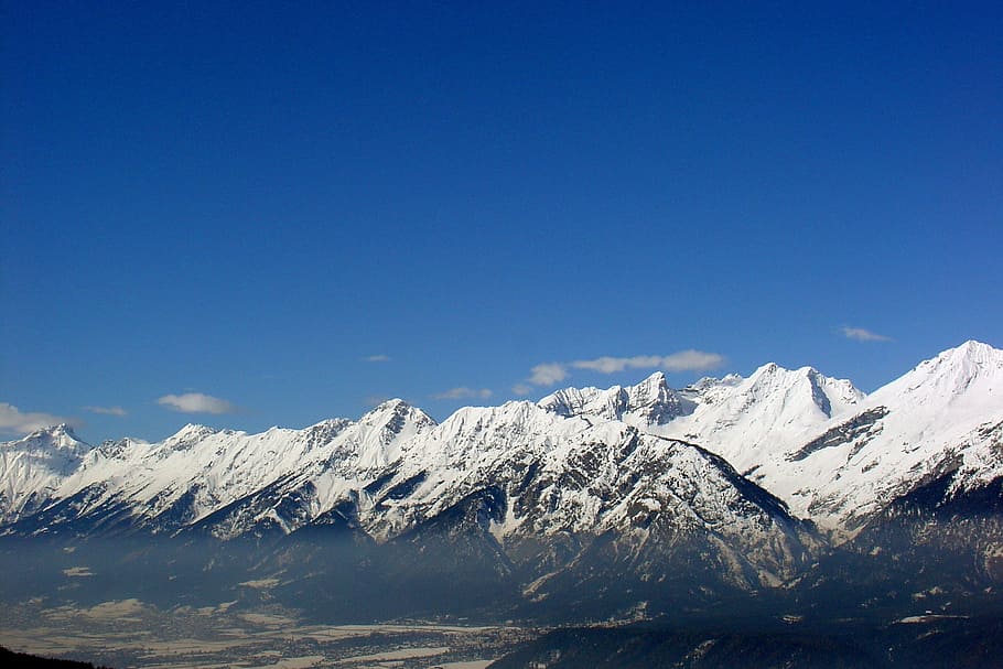 mountains, alpine, winter, snow, postkartenmotiv, calendar image, HD wallpaper
