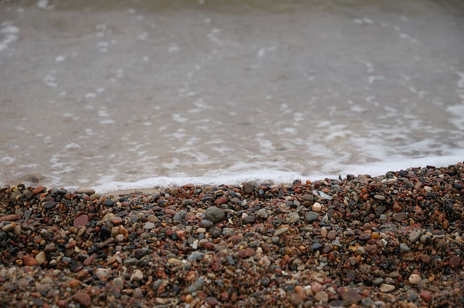 sea, rocks, small, beach, water, stone, nature, wave, land HD wallpaper