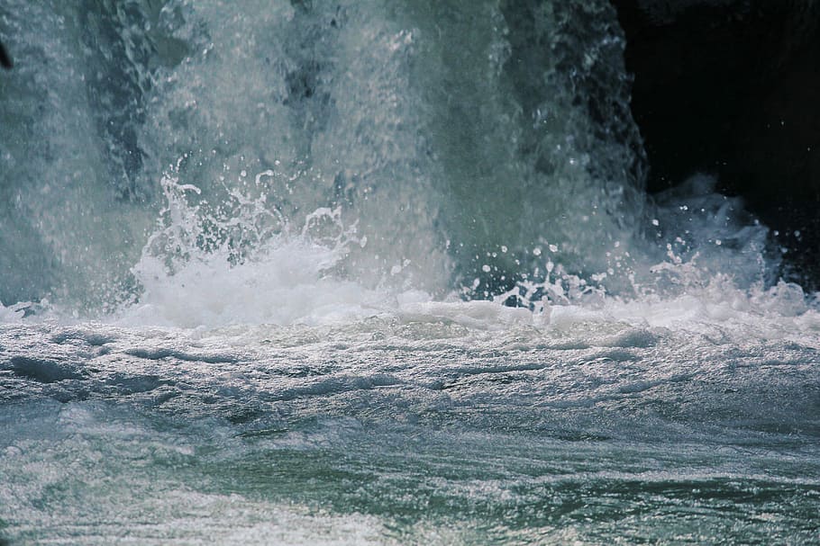 sea wave, water, surf, nature, spray, ocean, no one, foam, storm HD wallpaper