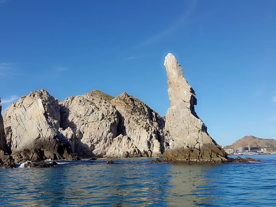 grey rock, Mexico, Los Cabos, Pacific Ocean, Rocks, cabo san lucas, HD wallpaper